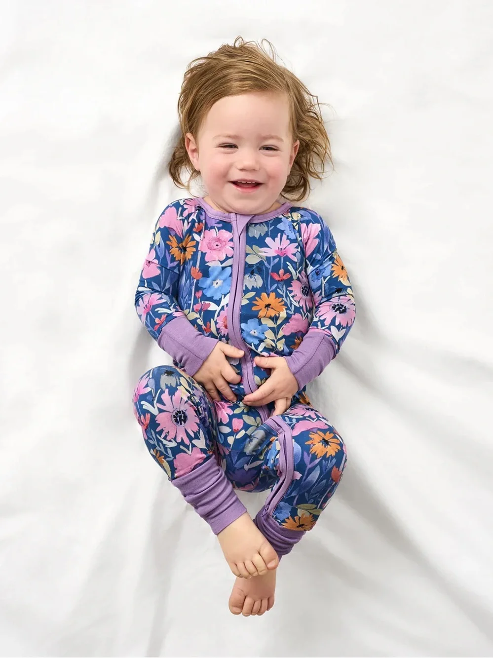 NWT Newborn Little Sleepies Dusk Blooms Purple Flowers